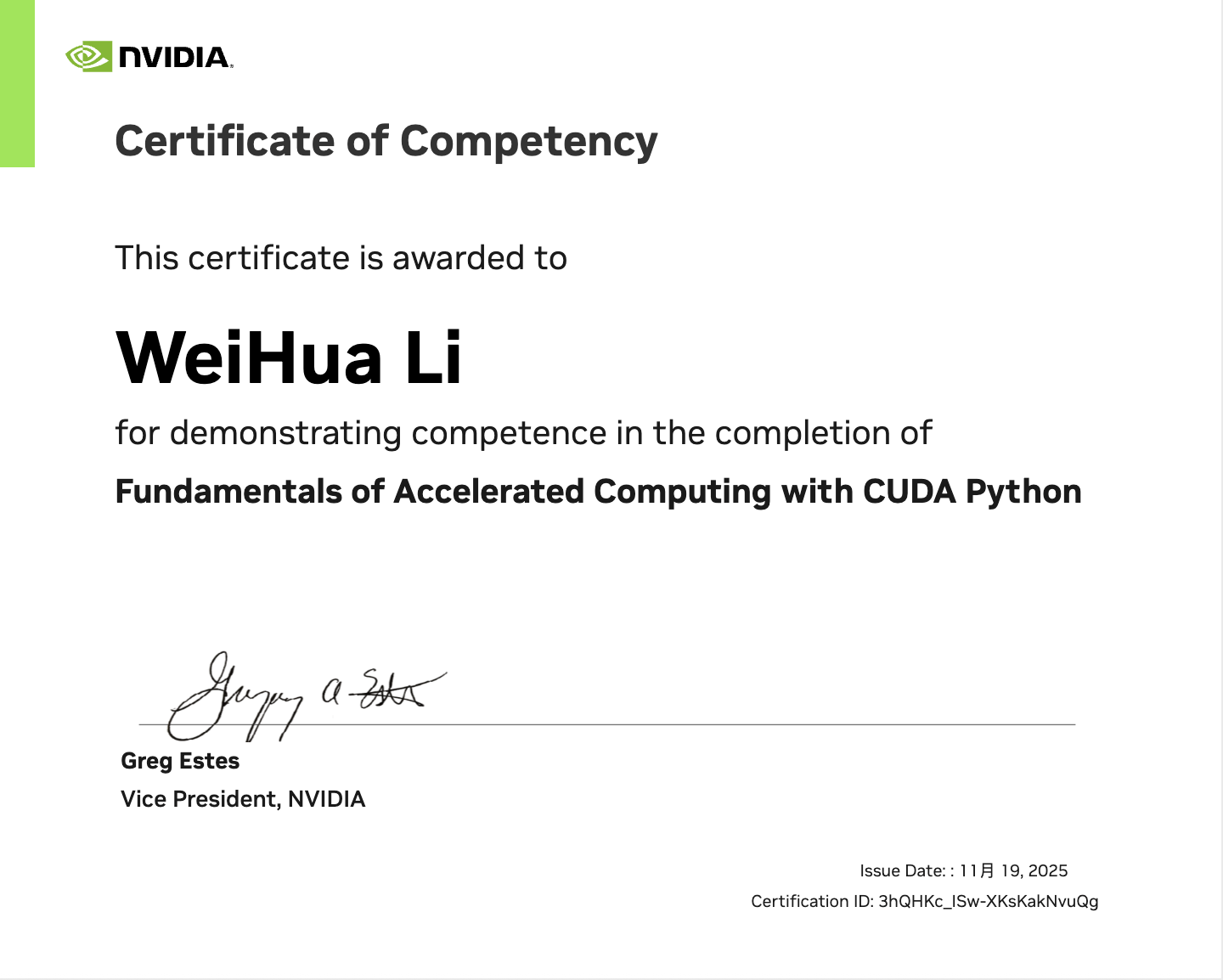NVIDIA CUDA Python Certification
